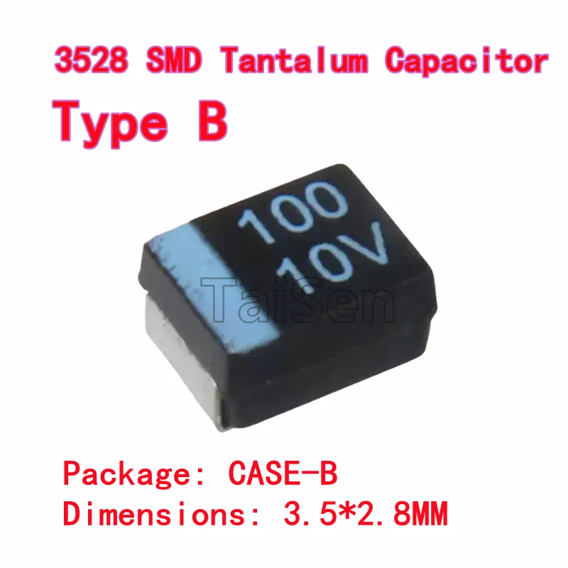 

20pcs 3528 SMD Tantalum Capacitor Type B 6.3V 10V 16V 25V Capacitance Values 10μF 22μF 33μF 47μF 100μF 220μF 330μF