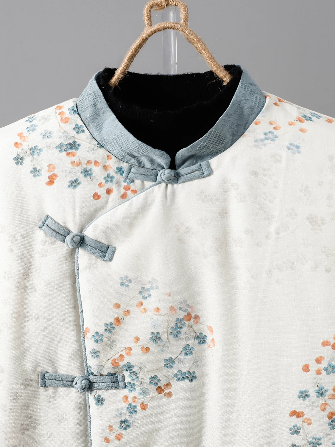 

Thiened хлопковый мягкий свитер с воротником-стойкой, китайский костюм National Faion с боковыми пуговицами, женский зимний улучшенный костюм Тан