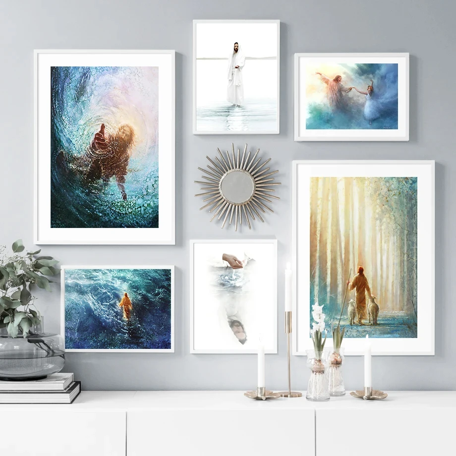 

Wall Art Canvas Painting Christ Jesus Heaven Coastal Nordic Posters And Prints Wall Pictures For Living Room Home Decoration