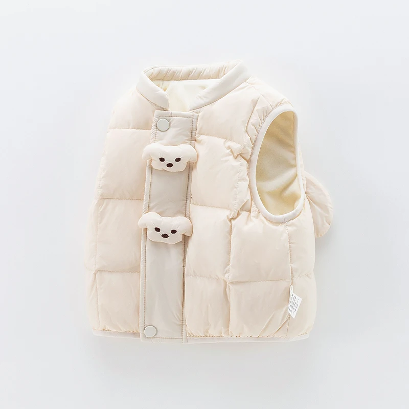 

Новый зимний женский стеганый жилет Jaet White Du down, повседневный уличный, морозостойкий, ветрозащитный, очаровательный, универсальный жилет с героями мультфильмов для детей