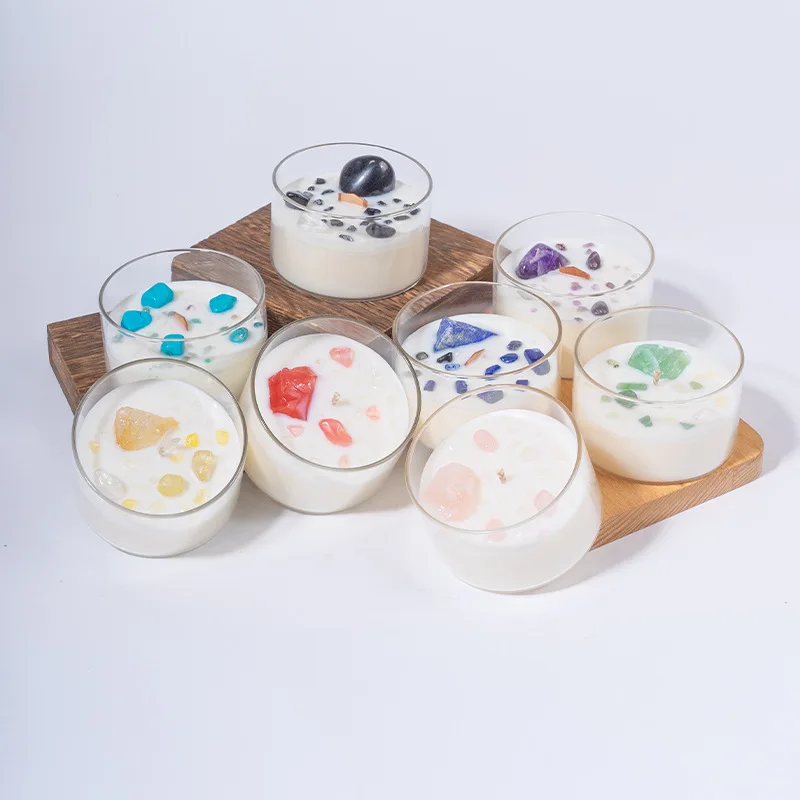 

Natural crystal scented candle, bedroom decoration creative soy wax. Delicate fragrance birthday gift box set. Rich flavor