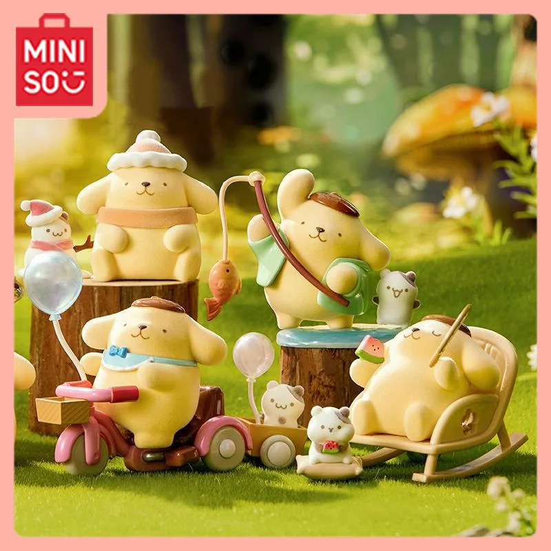 

MINISO Kawaii аниме Sanrio Pom Pom Purin детская серия слепая коробка аксессуар художественная игрушка милый детский интерес студенческий подарок