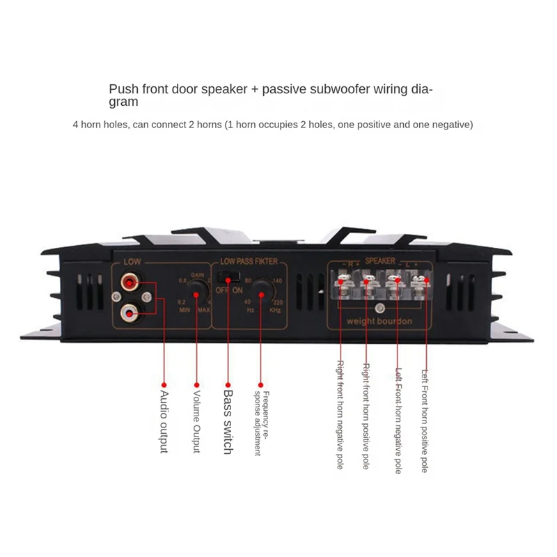 

A45U 3800 Вт мощный автомобильный усилитель звука, 2-канальный автомобильный усилитель 12 В, стерео автомобильный аудиоприемник для модификации автомобильного аудио