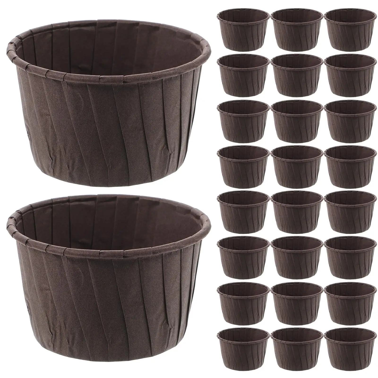 

50 Pcs Oil-proof Paper Cup Muffin Brown Cupcake Cups Baking Liners Disposable Food Grade Healthy Practical Cake Tools Baking