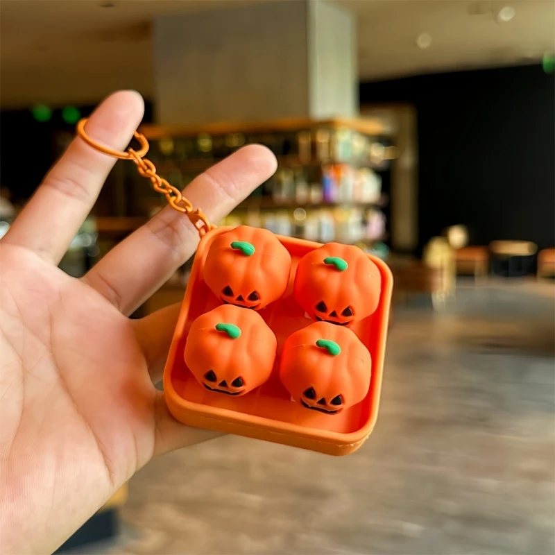 2025 New Four-Button Handheld Press Toy with Keychain Hardware and Short Chain