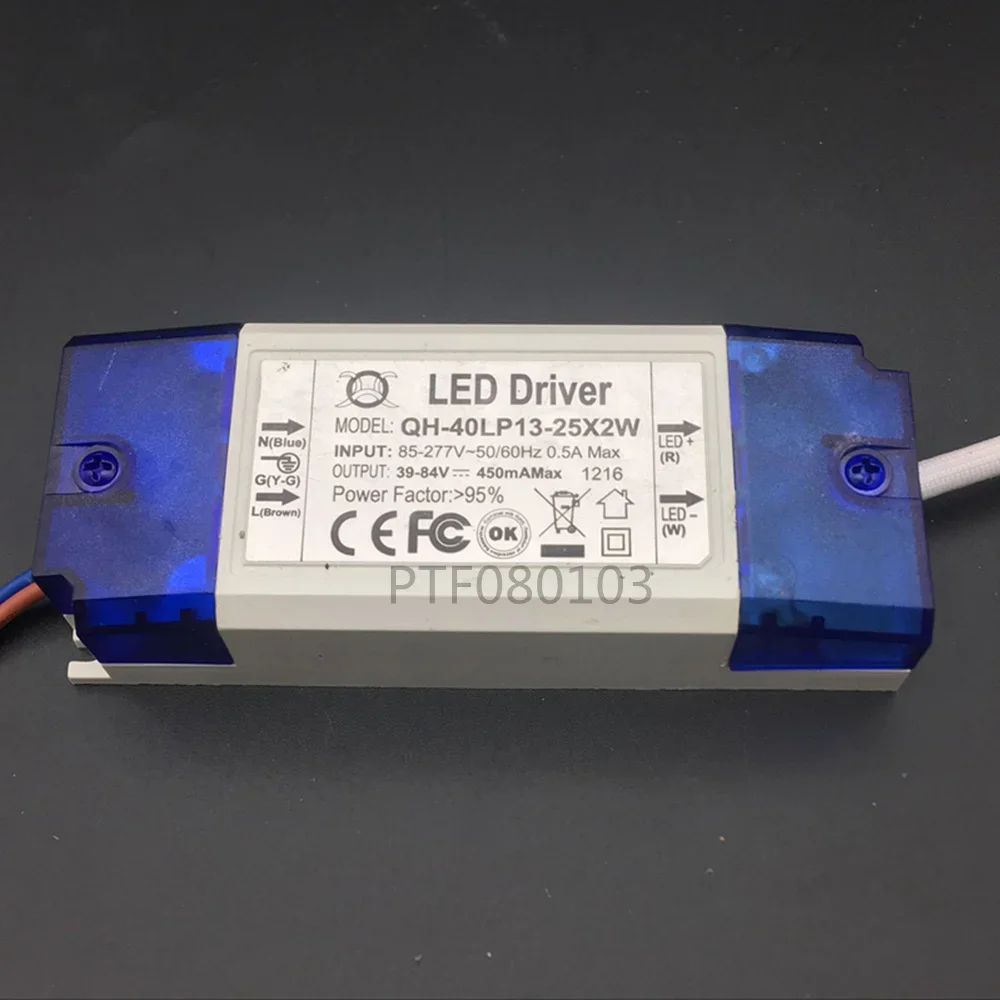 2 Pieces 13-25x2W DC39-84V 430mA - 450mA 30W 40W LED Driver High Power LED Powr Supply For Floodlight