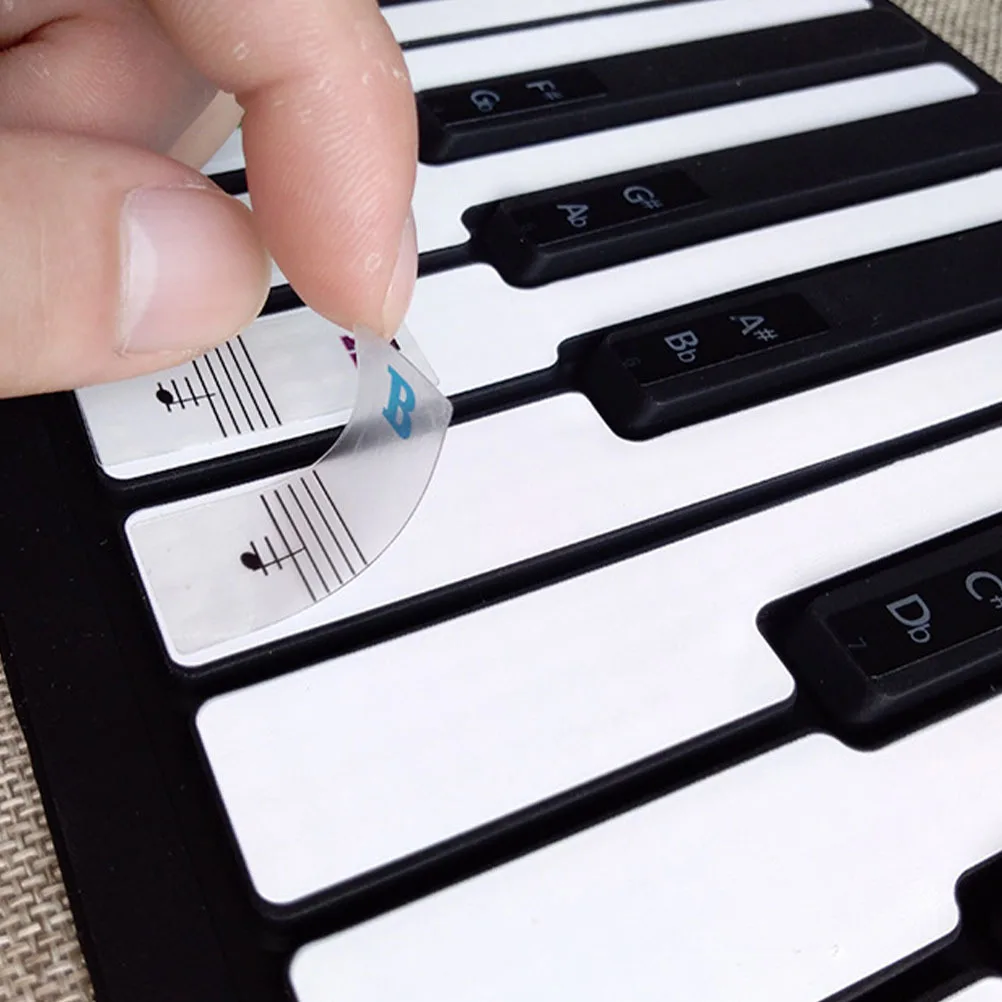 

Colorful Alphabet Stickers Transparent Piano Learning Labels For Beginner Keyboard Teaching Tool Instrument