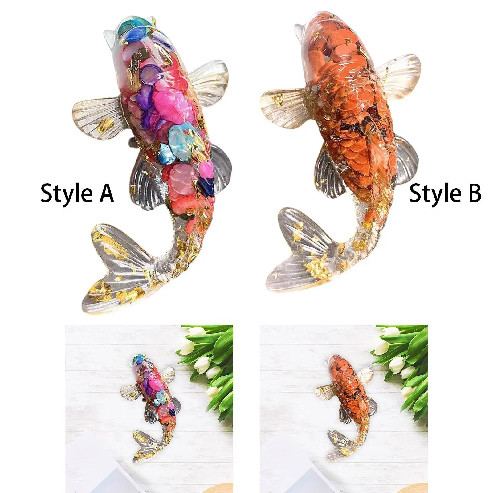 Statue de poisson Koi en verre léger de 2.3 pouces, décoration de bureau, poisson porte-bonheur Miniature, artisanat fait à la main, cadeaux de collection pour la maison