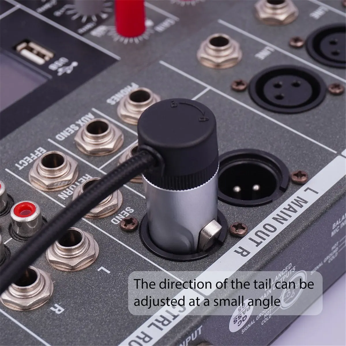 DTC5 XLR Microphone Solder Adapter Gold Plated 3Pin XLR Male Solder Connector Adjustable 90°Right Angle XLR Audio Plug Female