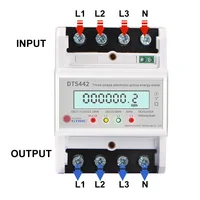 Compteur d'énergie électrique triphasé GTRIC 4P 220VAC 50/60Hz, compteur de consommation sur Rail Din, gague électrique, wattmètre, affichage LCD 4