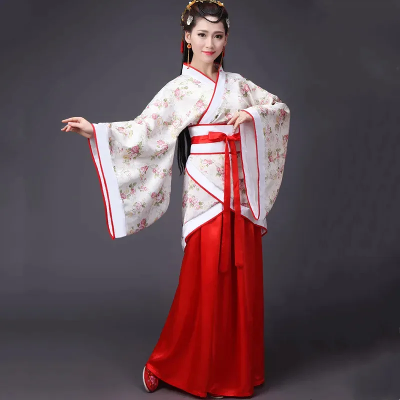 

Two Piece Set Women Hanfu Top Skirt Vintage Ethnic Dance Suit Ladies Chinese Ancient Clothing Halloween Cosplay Princess Costume