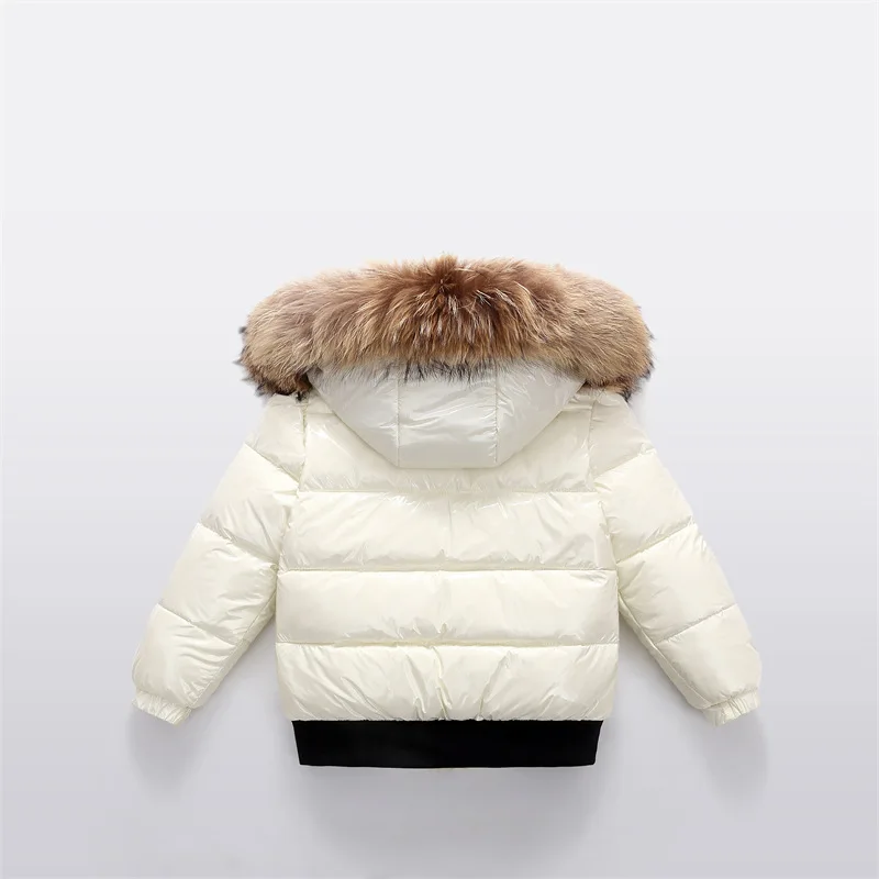 UNITIM Kinder-Daunenjacke für Mädchen mit Kapuze, glänzend, ohne Auswaschen, für Kleinkinder, Jungen, Wintermantel, dick, warm, für Neugeborene, Jungen, Parkas, Oberbekleidung – Detail 10