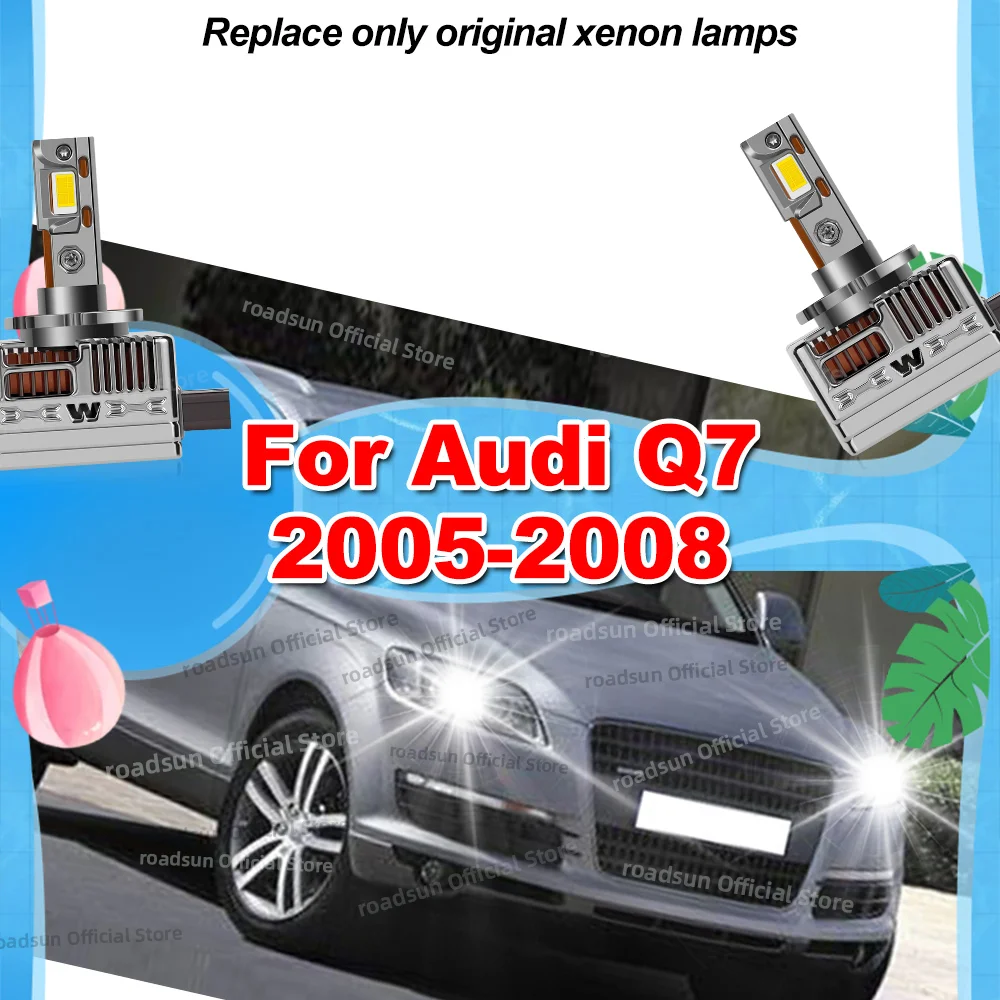 

2Pcs Led Car Headlight Canbus Bulbs 50000LM Turbo Fan Lamp Replace Xenon HID For Audi Q7 2005 2006 2007 2008