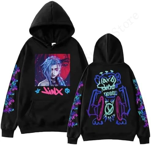 Anime Game Lol Arcane-Jinx Hoodie For Men Women Fashion Adult Hoodie Sweatshirt Cartoon Coats Men Sweats Clothes New 2025