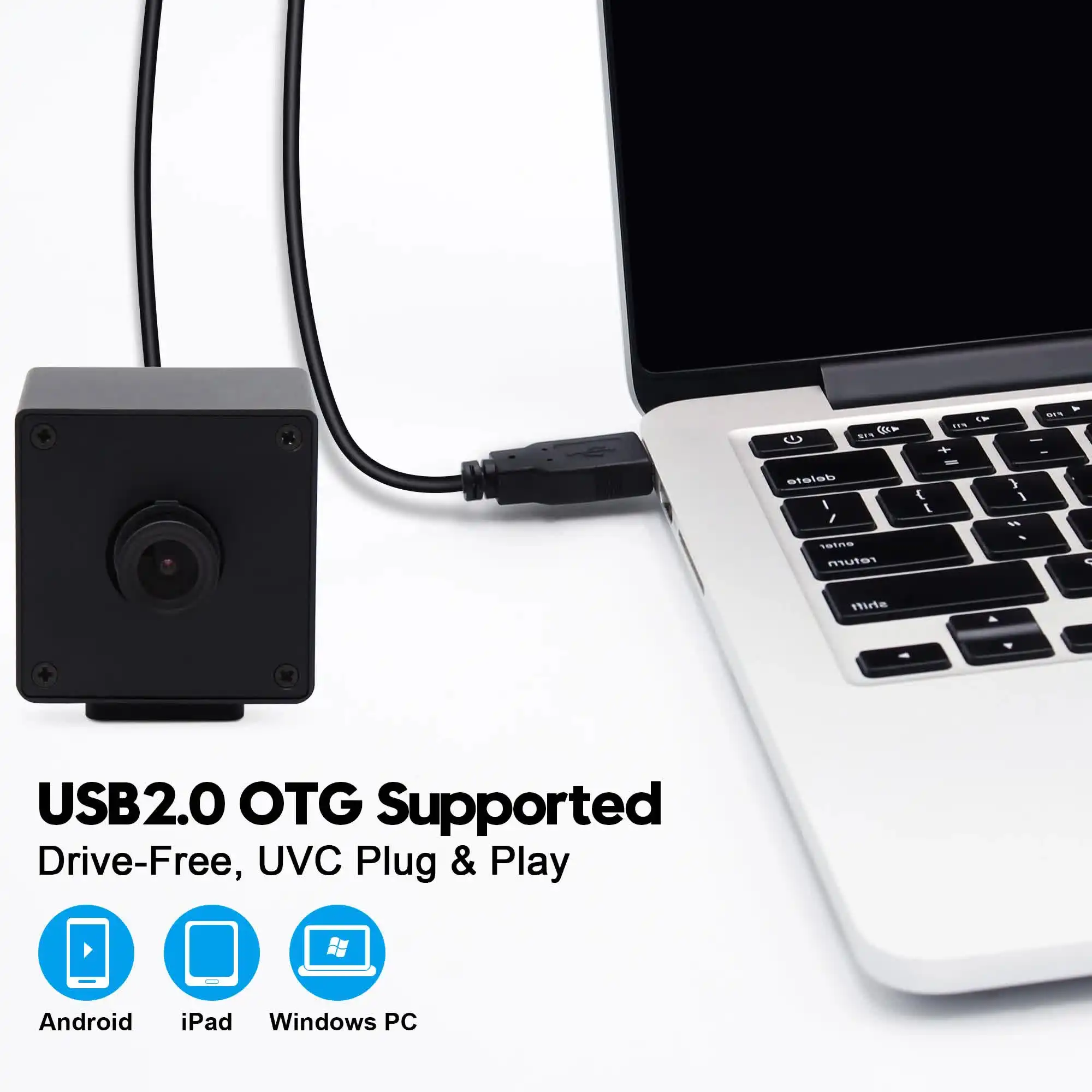 SVPRO 60fps Global Shutter Monochrome USB Camera 1MP UVC Webcam USB Low Distortion M12 Lens for Computer Laptop Android Device