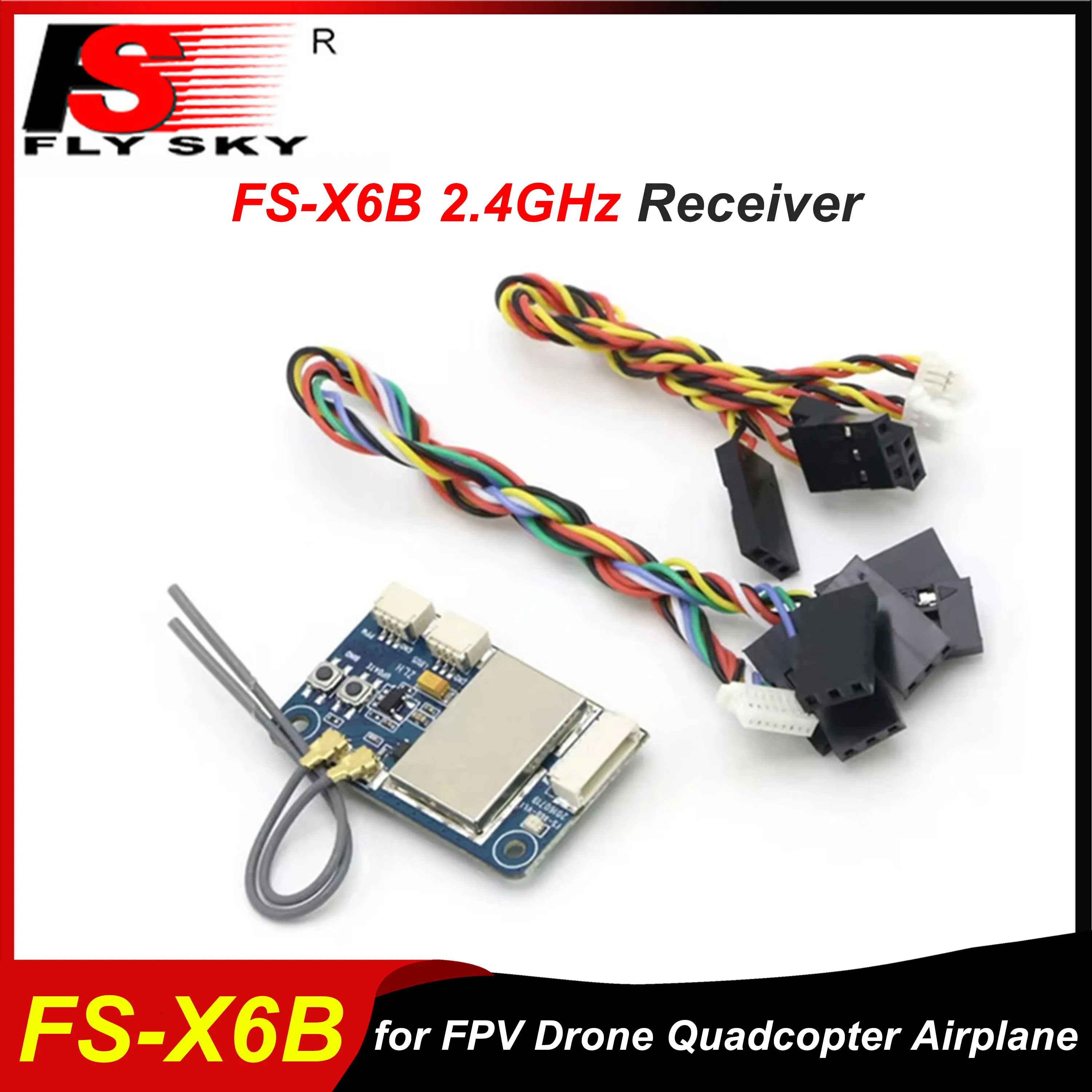 FS Flysky X6B Receiver FS-X6B 2.4GHz PPM PWM i-BUS AFHDS for i10 i6S i6X i4X Transmitter FPV Racing Drone Quadcopter Airplane