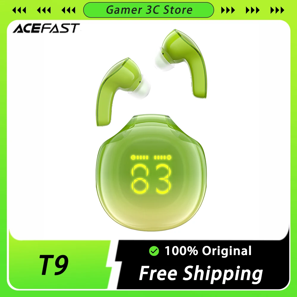 ACEFAST T9 Earphones Wireless Bluetooth 5.3 Noise Reduction Transparent Stereo Surround Hi Res Waterproof Headset Custom Gifts