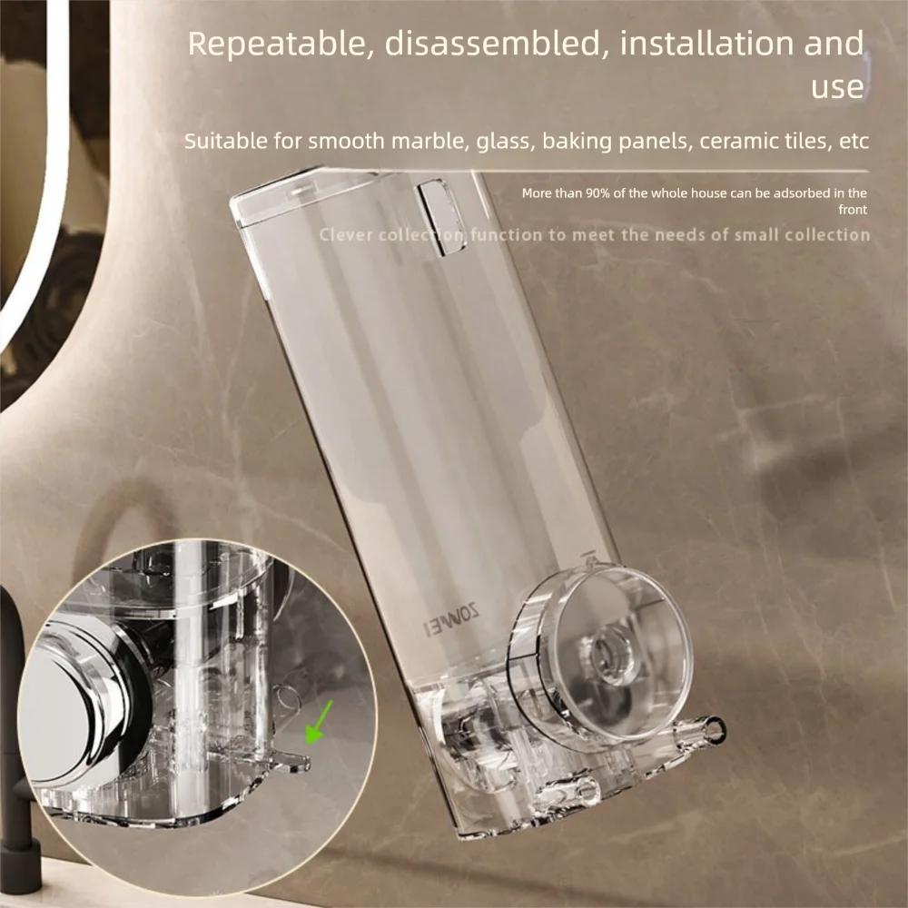 New Wall-mounted Soap Dispenser Punch-free Suction Cup Hand Soap Press Bottle Transparent Shampoo Bottle