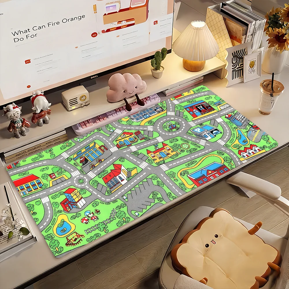 

City Road Mouse Pad Non-slip Rubber Computer Mat Gamer Balance Decoracion Deskmat Laptop Office Large