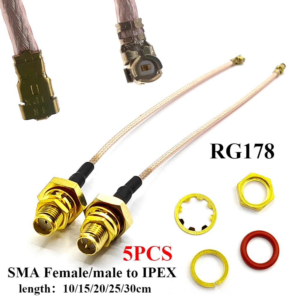 

SMA Female to U.FL IPX IPEX RF Coax Adapter RG178 Pigtail Jumper Cable SMA Female to IPX UFL/IPX Cable Mini PCI Extension Cable