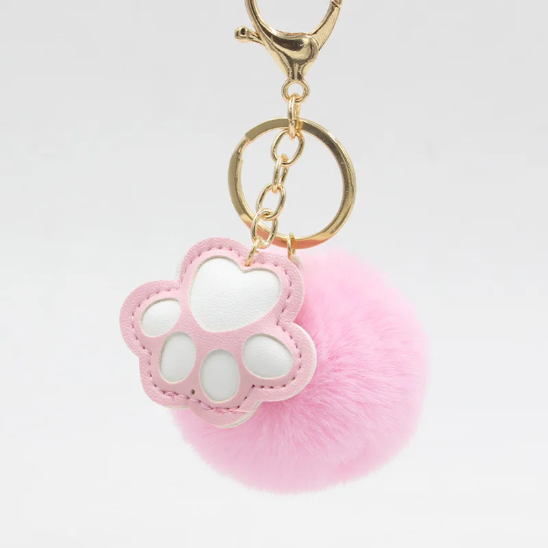 Luxury woman jewelry Cat Claw Hairball Keychain Bag Pendant Car Keychains Couple Love Pendant cute items