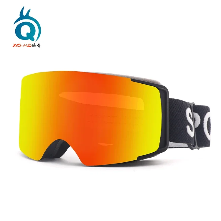 

Unisex sports snowboard fashion anti fog UV 400 mirror lens magnetic ski goggles