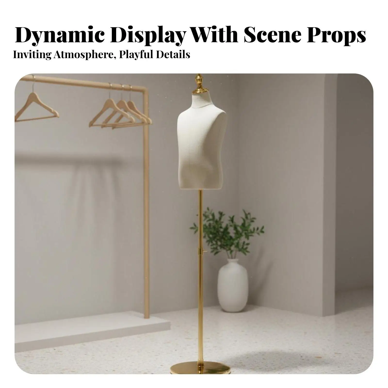 Child Mannequin with Stand Construction Child Mannequin Sturdy Metal Base Kids Clothing Display Stand for Boutique, Photography