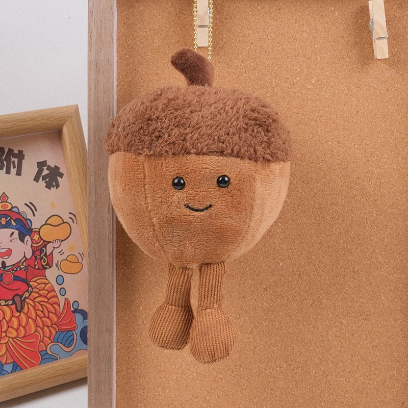 Cute Acorn Plush Toy Keychain Cartoon Soft Stuffed Doll Pendant Car Key Ring Backpack Bag Decor Kid Gift