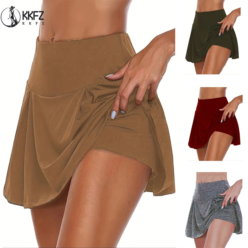 12 Colour Versatile Y2K High-Waist Skort - Breathable Stretch Fabric for All-Season Sports Fashion Non-Sheer Comfort Fit