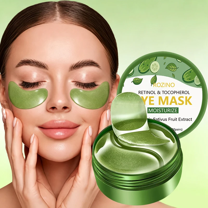 30 Pairs of Green Retinol and Tocopherol Cucumber Moisturizing Eye Masks, Eye Patches, Multi-Effect Nourishing Skin Care Ingredients, Soft Hydrogel Eye Patches, Powerful Moisturizing, Hydrating and Smoothing the Eye Area, Making the Skin Around the Eyes More Delicate and Firm, Giving the Skin Around the Eyes a Radiant Glow, Saying Goodbye to Dryness and Dullness, Eye Care, Eye Patches, Eye Masks
