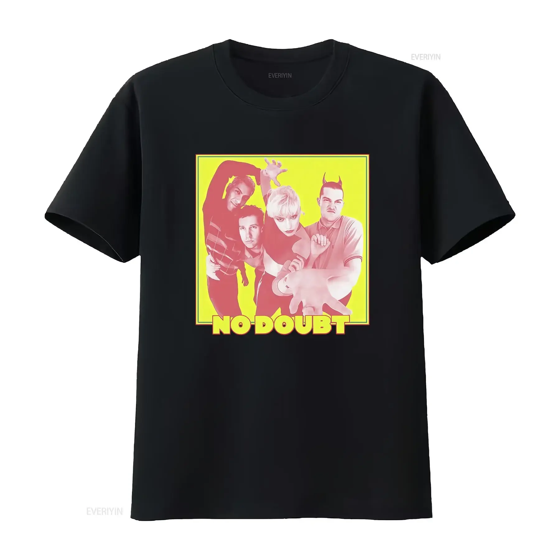 No Doubt Yellow Band Pose Gwen Stefani Official T Shirt For Men vintage Washed Slightly Top For Everyday Wear graphic