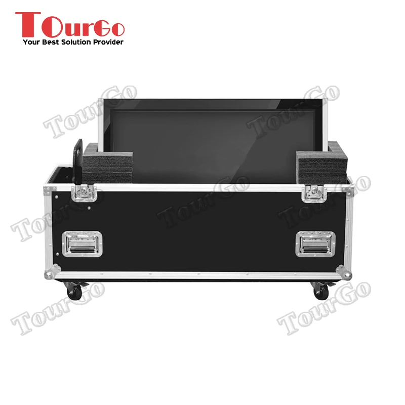 LED-LCD-Plasma-TV Dual 70"-80" verstellbare Flight Road-Hülle mit 4" Rädern