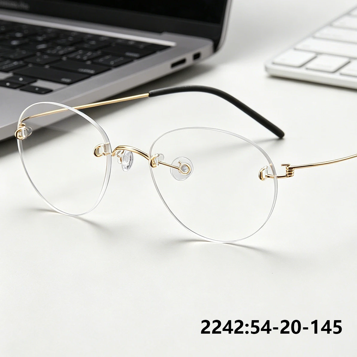 

Denmark Fashion Oval Rimless Glasses Frame 2242 Ultralight Egg Shape Air TitaniumThin Wire Eyeglasses Frameless Design Spectacle