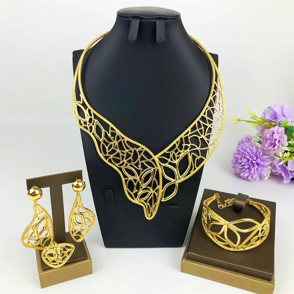 

STAR 2025 НОВЫЙ комплект ювелирных изделий, классический большой круглый кулон, ожерелье, браслет, серьги, свадебный подарок