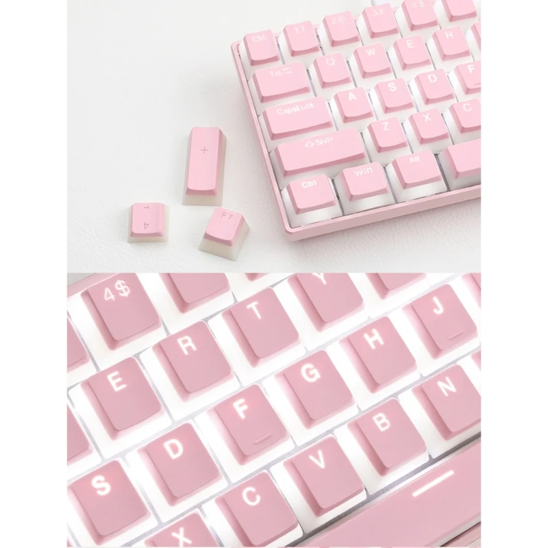 Only Keycap, PBT Pudding Backlight Keycap 130PCS / Set OEM Profile Thicken Keycaps for 61/62/68/71/81/84/87/89/96/98/100