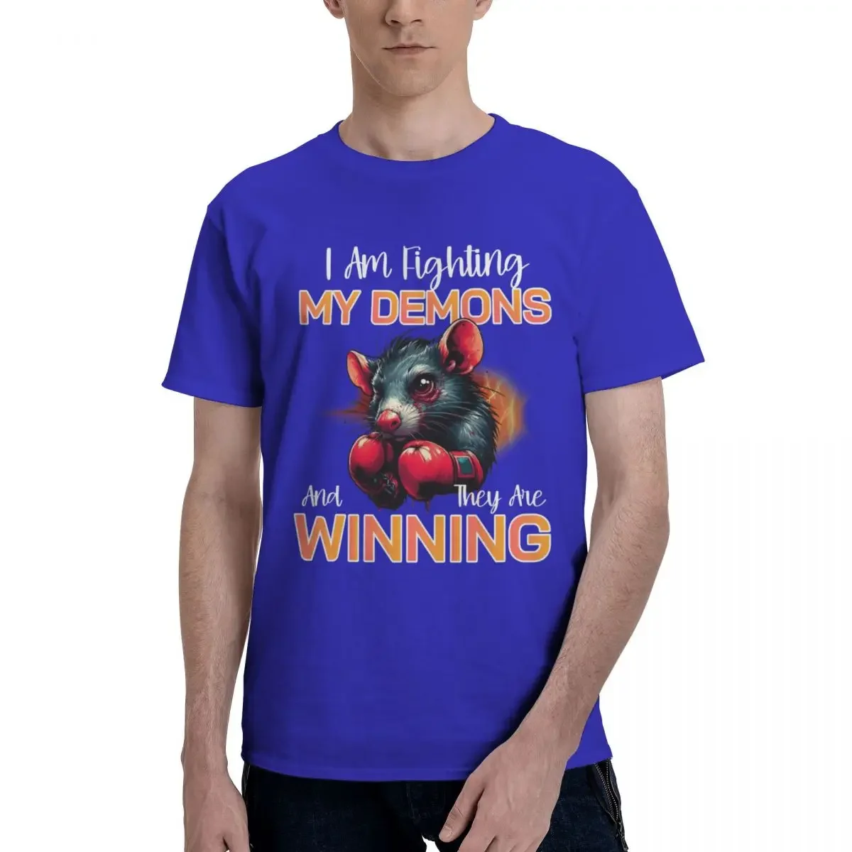 Quality Tshirt For Men  men Clothes I'm Fighting My Demons And They Are Winning Meme T Shirt oversized t shirt    harajuku