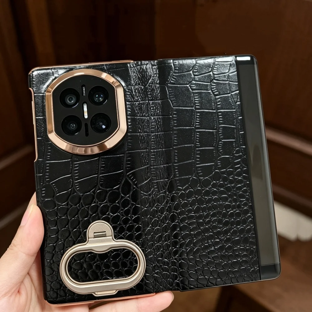 Genuine Cowhide Leather Crocodile Flip Case for Huawei Mate X7 X6 Window View Cover