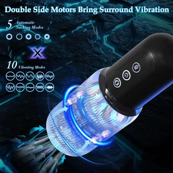 جهاز استمناء للرجال ألعاب جنسية للبالغين للرجال - أكمام فائقة النعومة قابلة للعصر مص تلقائي تهتز اللسان آلة الجنس القضيب بوم #5