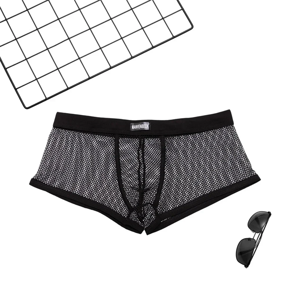 الاستخدام اليومي الرجال الملاكم السراويل تنفس سراويل العلامة التجارية الجديدة النمط الكلاسيكي مريحة تناسب حزام مطاط منخفضة الخصر