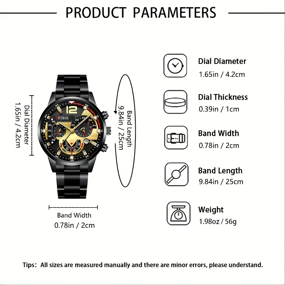 2pcs Men's Business Fashion Versatile Quartz Watch, A Romantic Gift for Boyfriend/Father/Brother to Express Your Feelings