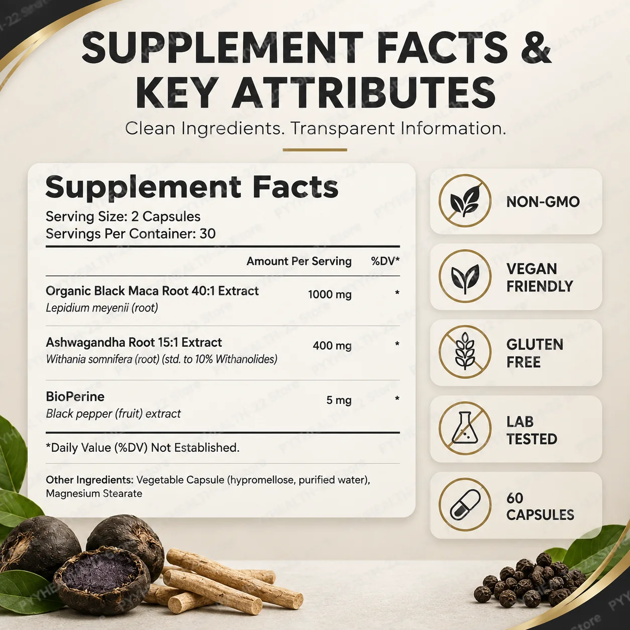 Organic Black Maca Root 40:1 E - đánh giá và giá Ashwagandha Extract Root