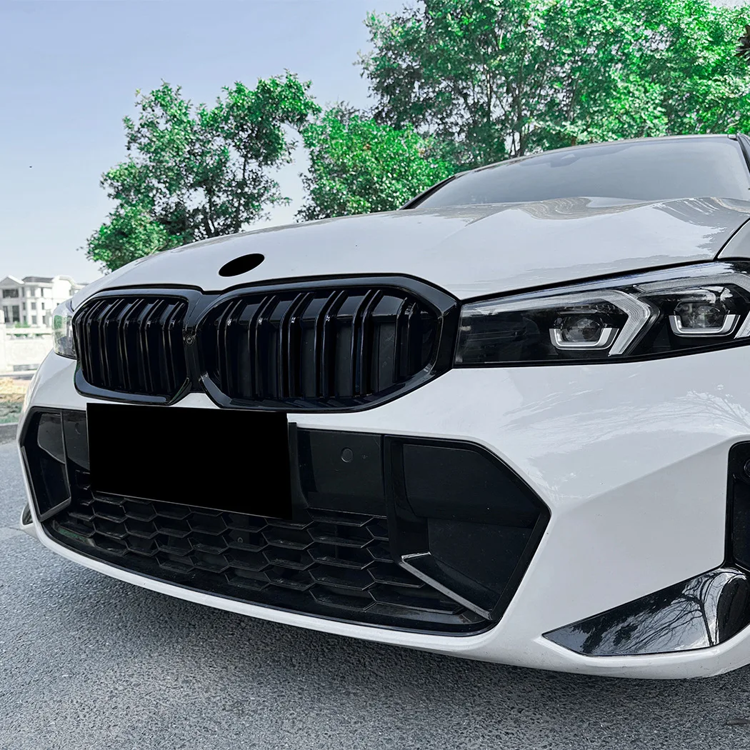 

For BMW 3 Series G20 G21 G28 LCI 2023+ Double line all-black style Front Grille Modified Accessories