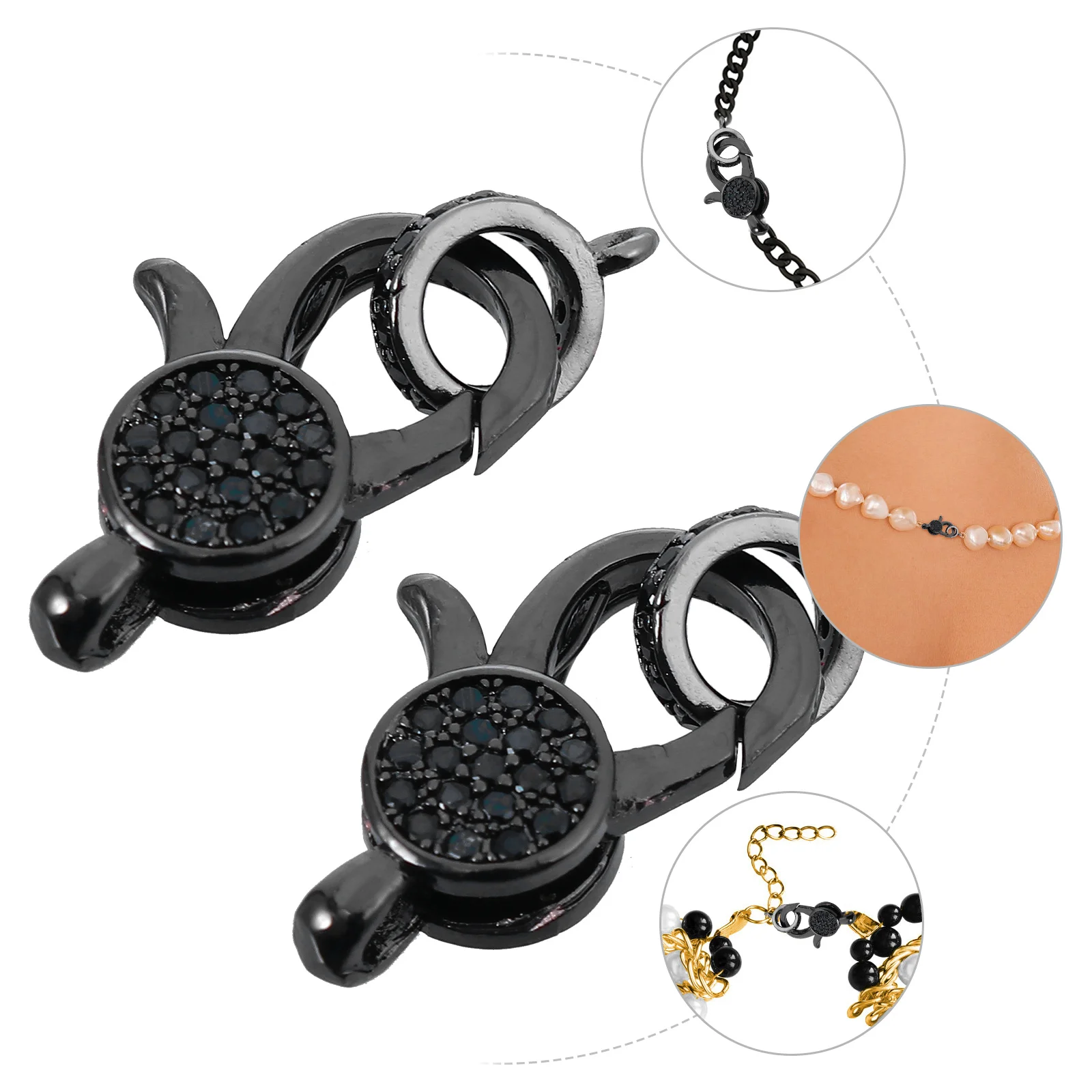 2Pcs Lobster Claw Clasp Alloy Lightweight Connectors for DIY Bracelet Necklace Jewelry Accessories Lobster Claw Clasp