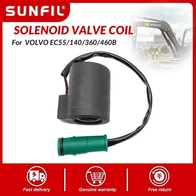 

Excavator Accessories For VOLVO EC55/140/360/460B Excavator Accessories Solenoid Valve Coil Excavator Coil High Quality