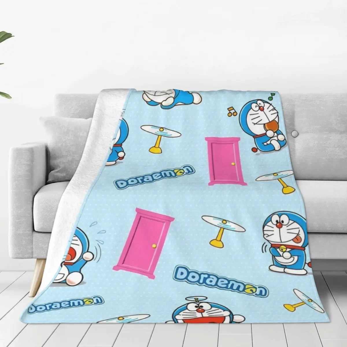 Cartoon D-Doraemon Super Warm Blankets Travel Plush Bedding Throws Graphic Couch Chair Flannel Bedspread Sofa Bed Cover