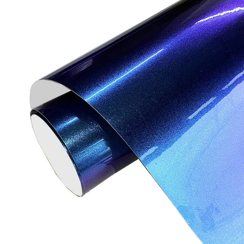 Ultra glänzende lila blaue Perle Glitzer Metallic Chamäleon Vinyl Wrap Film Auto DIY Aufkleber Aufkleber mit Air Release selbstklebend