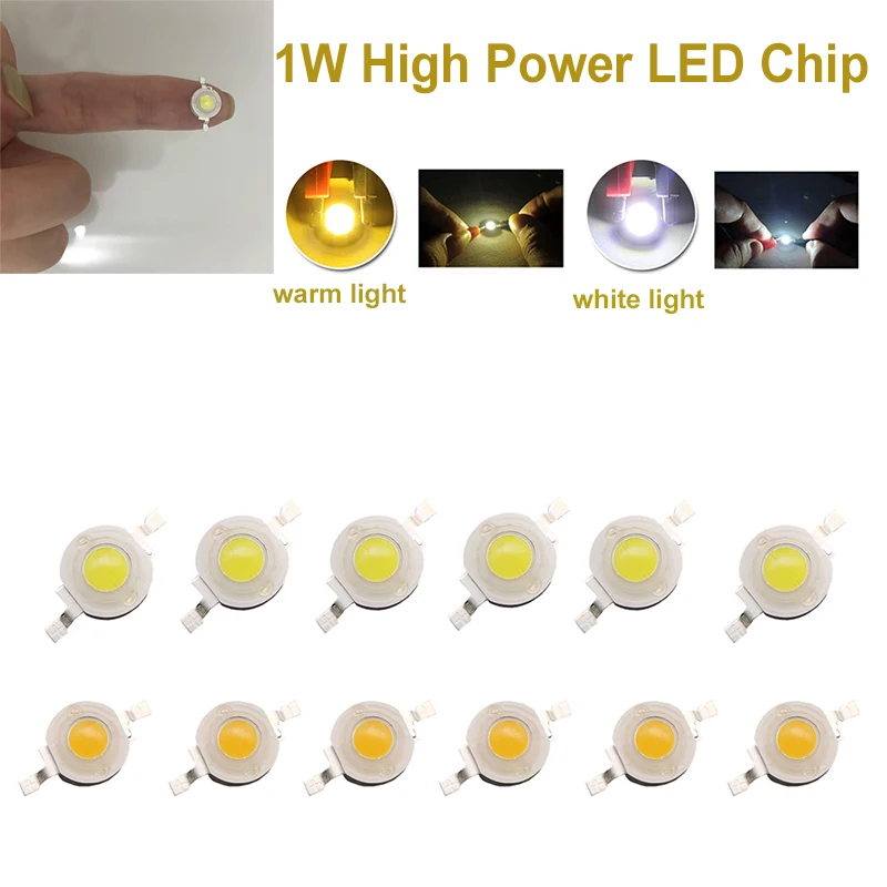 

High Power LED Lumen Lamp Beads 1W White Warm Light LEDs Bulb Light Emitting Diodes SMD Chip Light Source for Blubs Spotlight