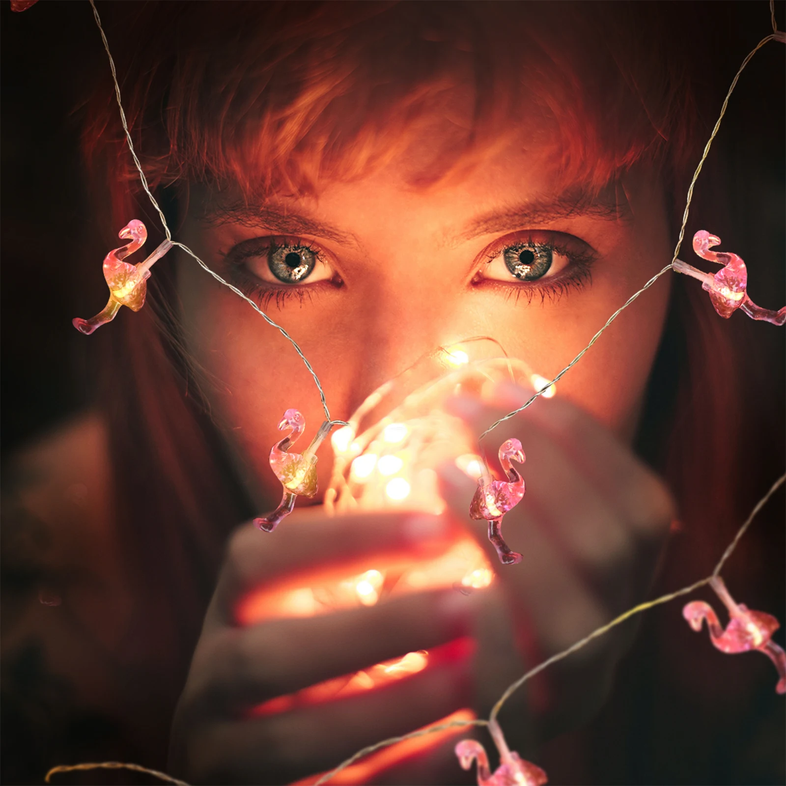 

3 Meters 20 Bulbs Flamingo String Lights Exquisite Holiday Decoration Lights Box String Lights(Pink)