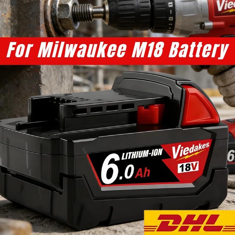 

18V 6Ah For Milwaukee M18 Battery Li-Ion Replacement Battery for milwaukee batterij 18v 18V M18 48-11-2830 0730-20 Tool battery