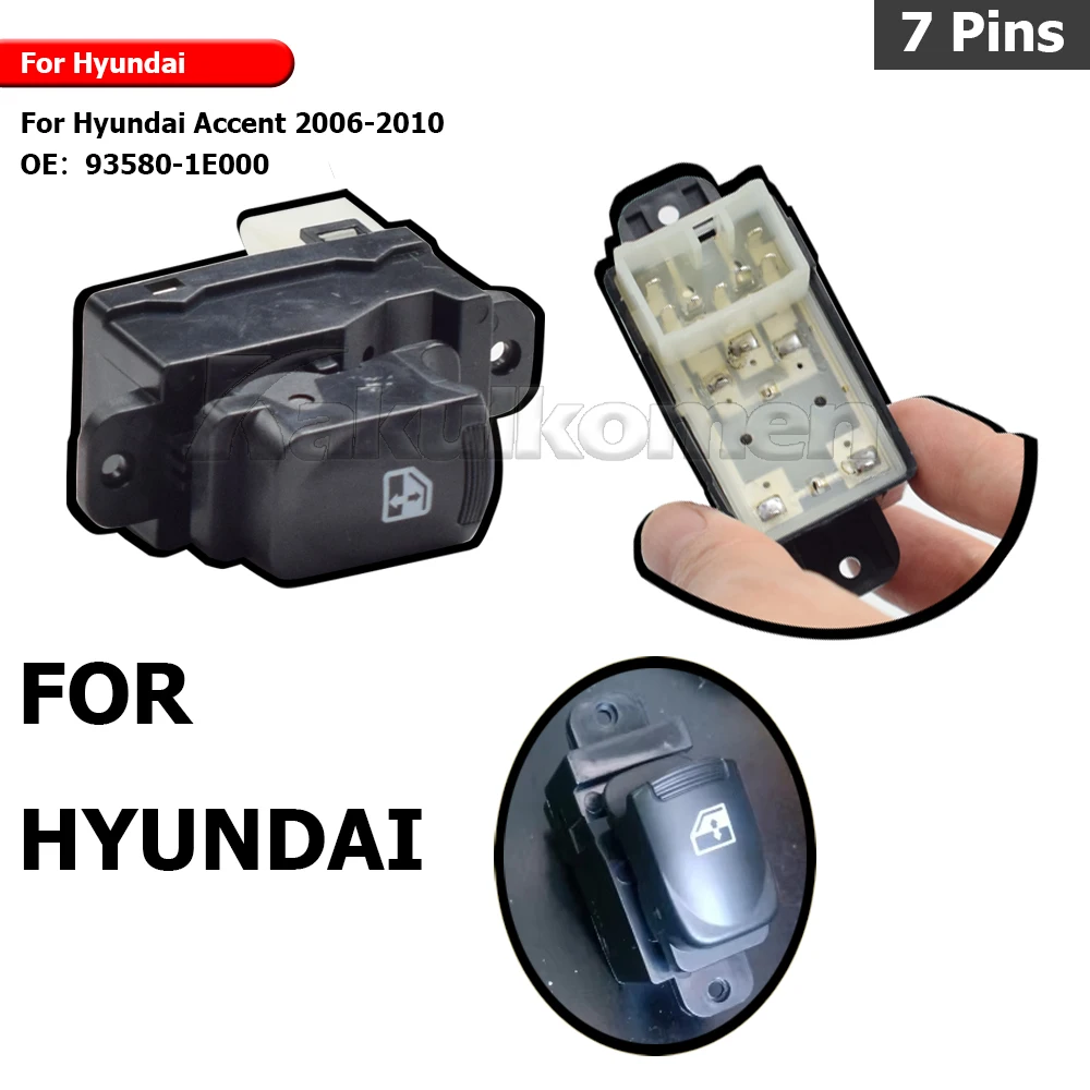

93580-1E000 935801E000 Автомобильный электрический переключатель стеклоподъемника с одной кнопкой для Hyundai Accent 2006-2010
